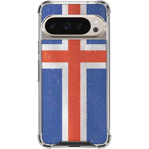 Iceland Flag Distressed Pixel 9/9 Pro Clear Case